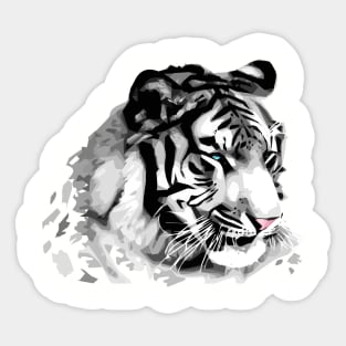 White Tiger Polygonal Artwork Sticker